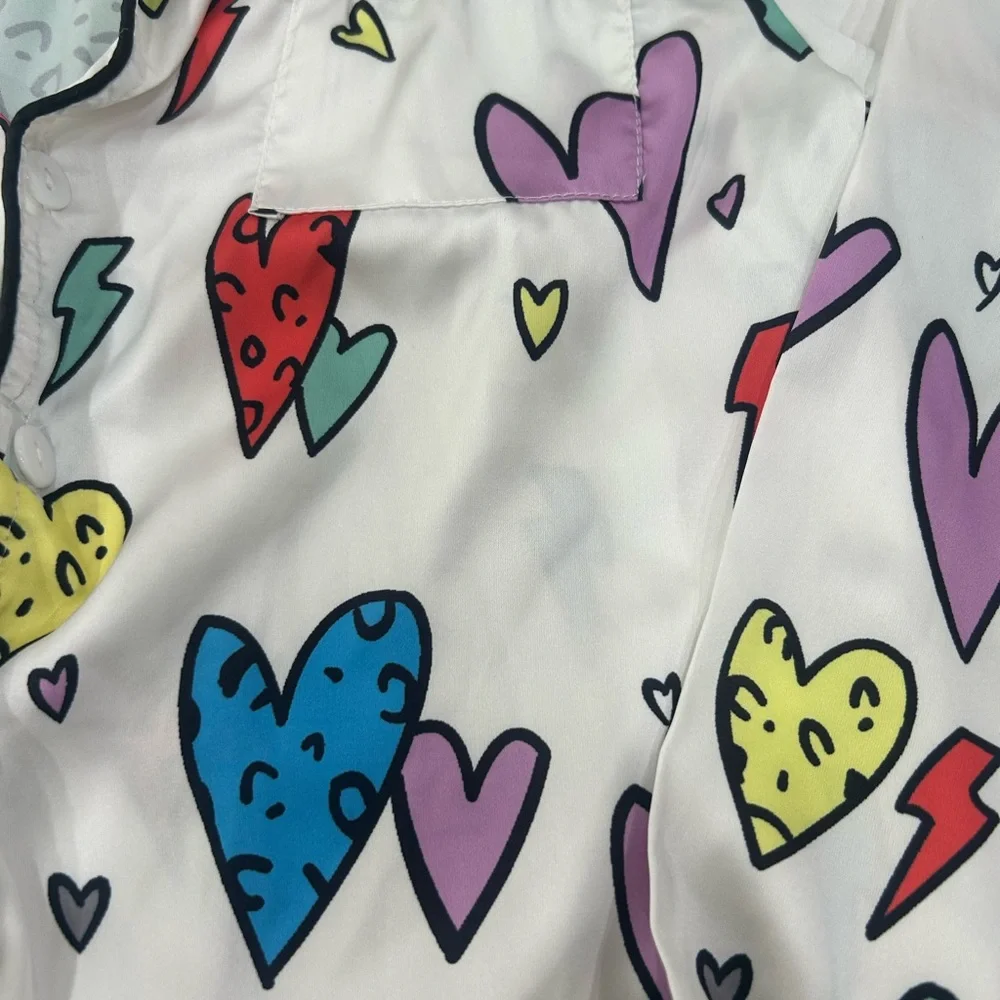 Lola And The Boys🌈 Colorful Heart Print Kids Pajamas
